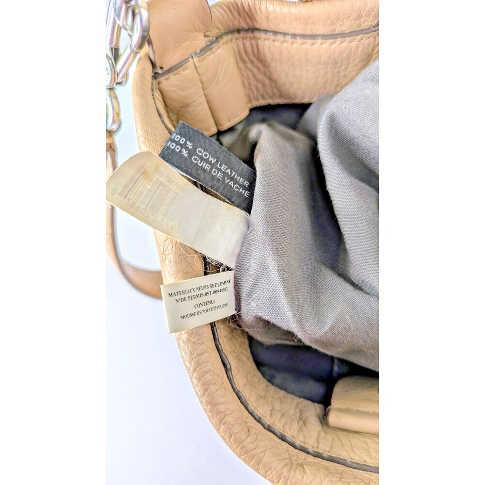 Marc by Marc Jacobs Hillier Hobo Workwear Pebbled Leather Shoulder Bag Beige - Picture 7 of 9